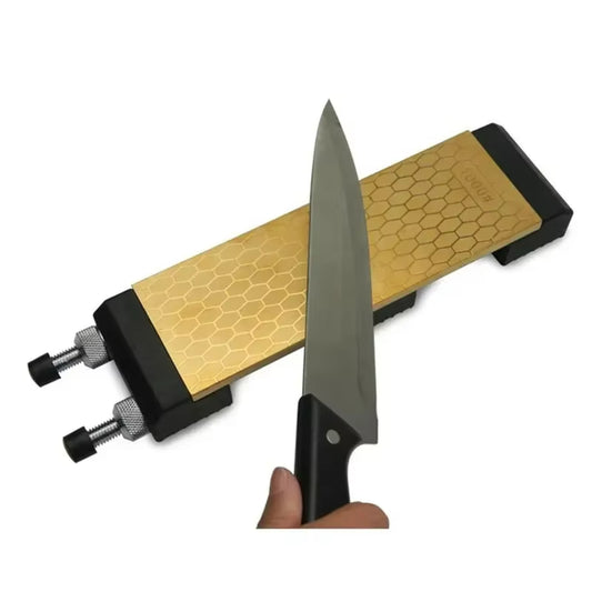 DMD 1304_0813A Titanium Diamond Whetstone Double Sided 400 and 1000 Grits With Size 200*70*8mm Knife Sharpening Stone with Holder