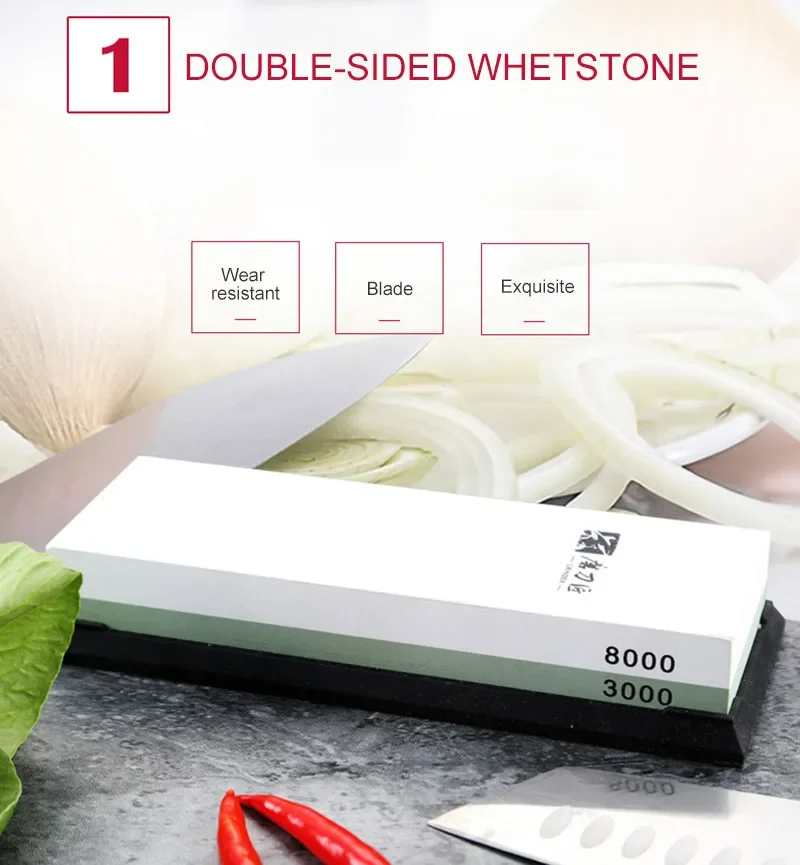 TAIDEA TG0914 3000 8000 Grit Corundum Whetstone Knife Sharpening Stone Double Two-Sided Knife Waterstone Sharpener